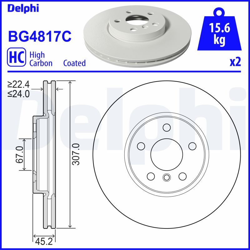 DELPHI BG4817C Brake Disc