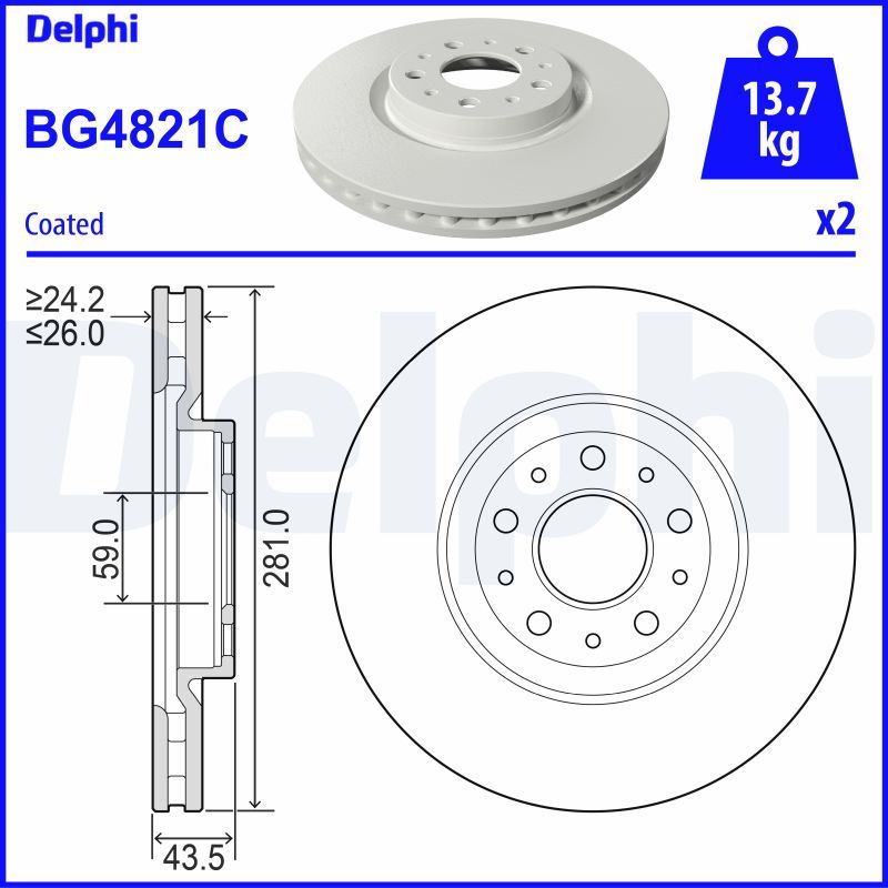 DELPHI BG4821C Brake Disc