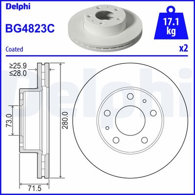 Brake Disc DELPHI BG4823C
