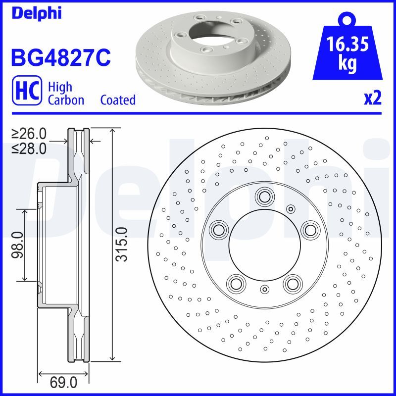 DELPHI BG4827C Brake Disc