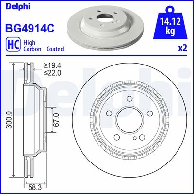 Brake Disc DELPHI BG4914C