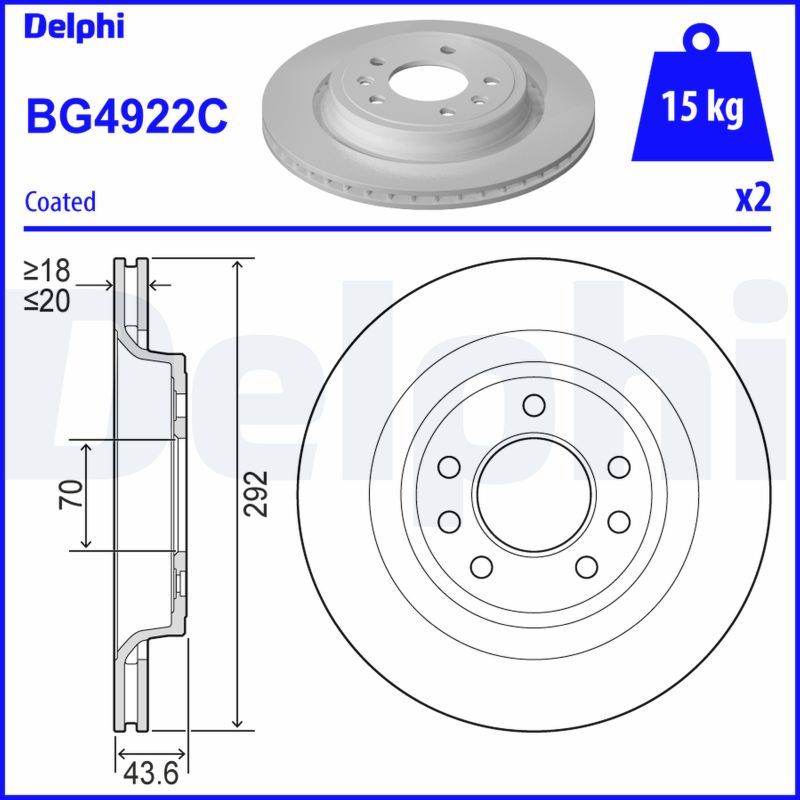 DELPHI BG4922C Brake Disc