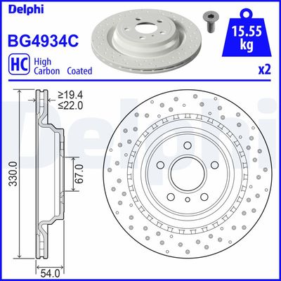 Brake Disc DELPHI BG4934C