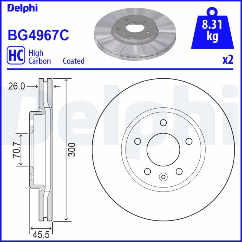 DELPHI BG4967C Brake Disc