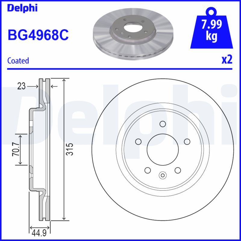 DELPHI BG4968C Brake Disc