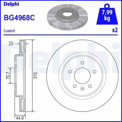 Brake Disc DELPHI BG4968C
