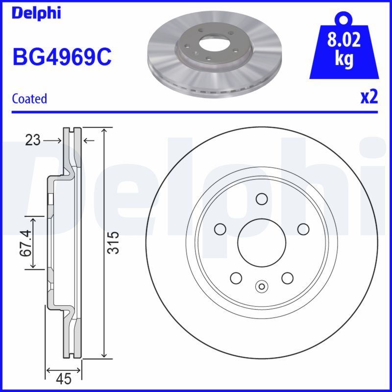 DELPHI BG4969C Brake Disc