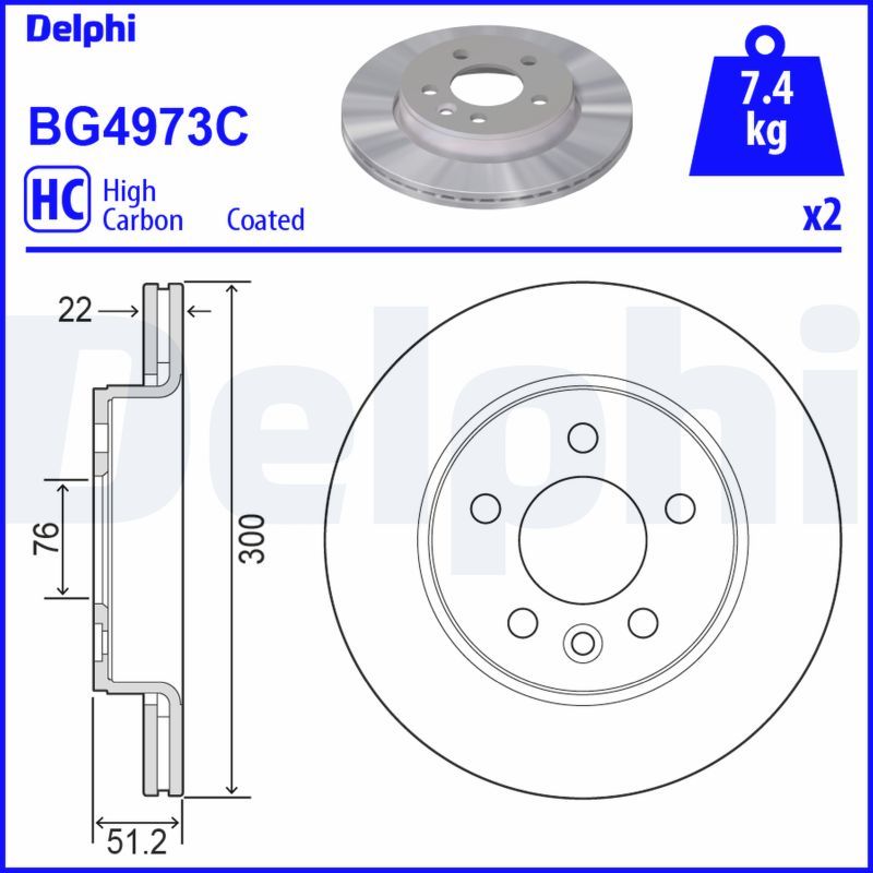 DELPHI BG4973C Brake Disc