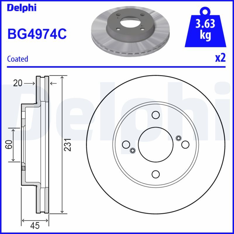 DELPHI BG4974C Brake Disc