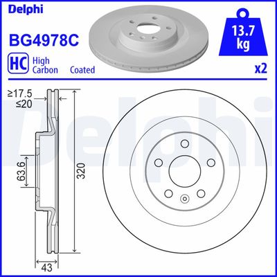 Brake Disc DELPHI BG4978C