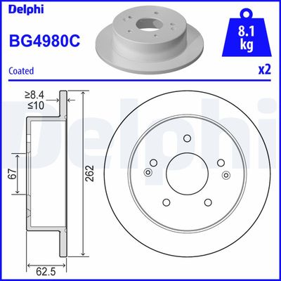 Brake Disc DELPHI BG4980C
