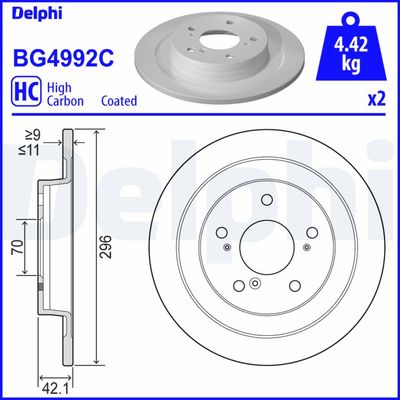 Brake Disc DELPHI BG4992C