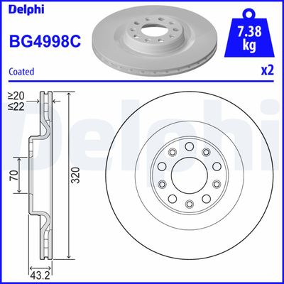Brake Disc DELPHI BG4998C