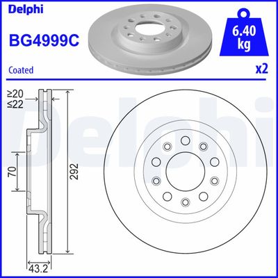 Brake Disc DELPHI BG4999C