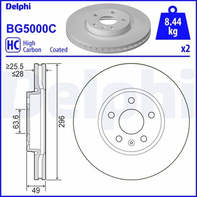 Brake Disc DELPHI BG5000C
