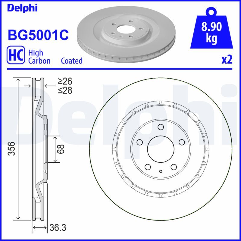 DELPHI BG5001C Brake Disc