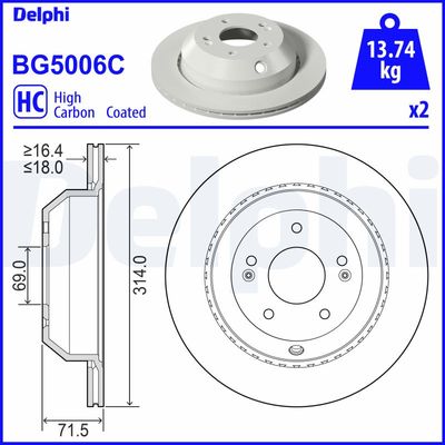 Brake Disc DELPHI BG5006C