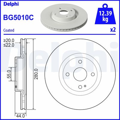 Brake Disc DELPHI BG5010C