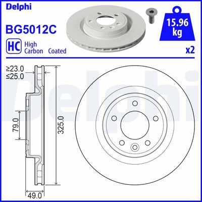 Brake Disc DELPHI BG5012C