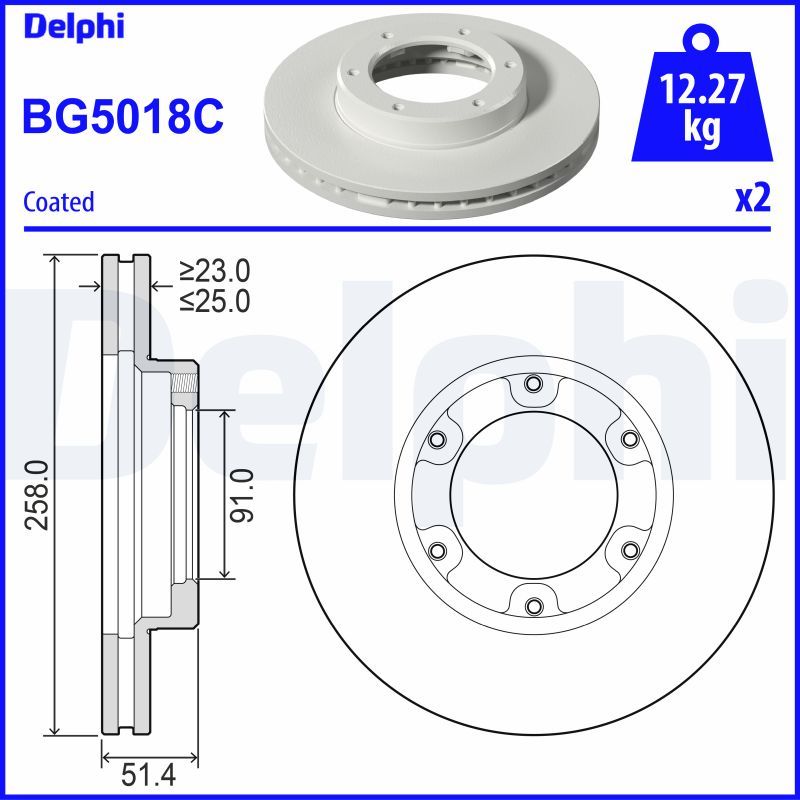 DELPHI BG5018C Brake Disc