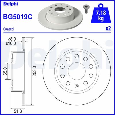 Brake Disc DELPHI BG5019C