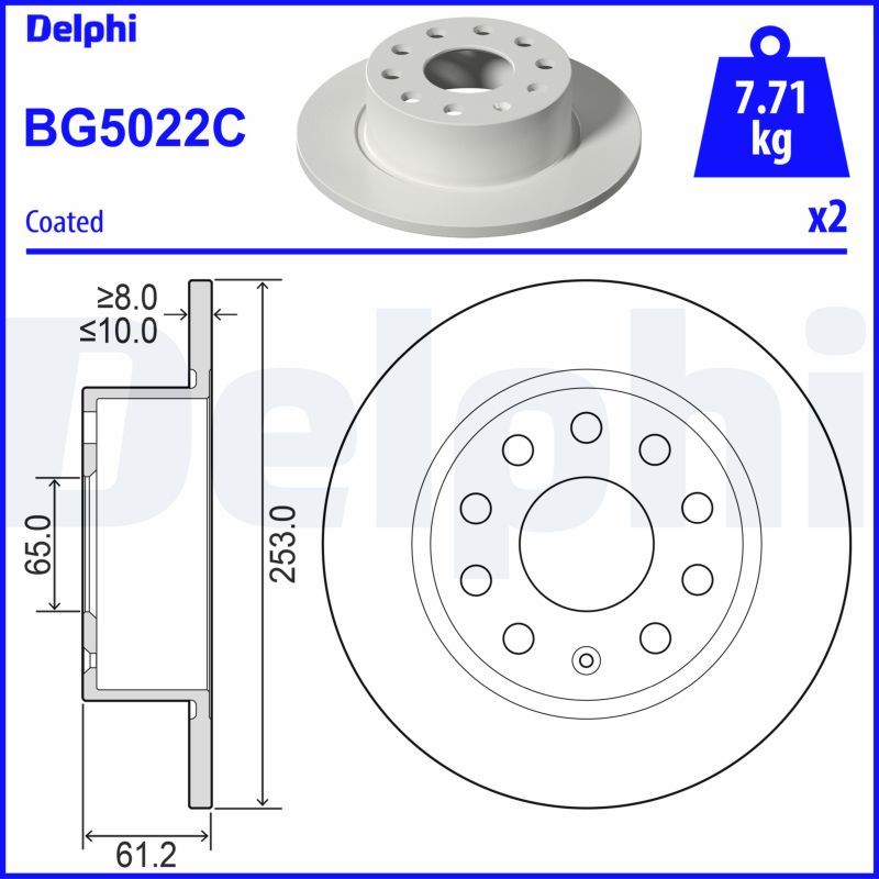 DELPHI BG5022C Brake Disc