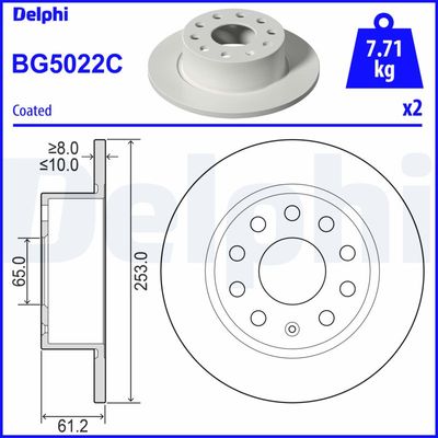 Brake Disc DELPHI BG5022C