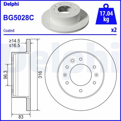 Brake Disc DELPHI BG5028C