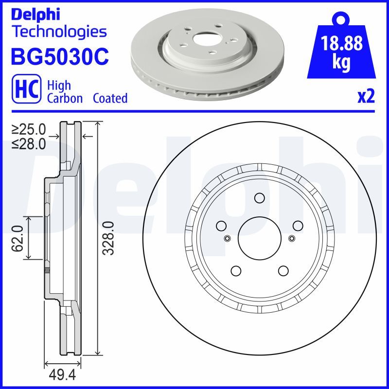 DELPHI BG5030C Brake Disc