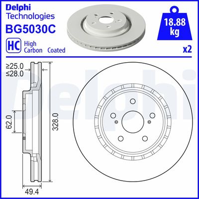 Brake Disc DELPHI BG5030C