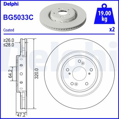 Brake Disc DELPHI BG5033C