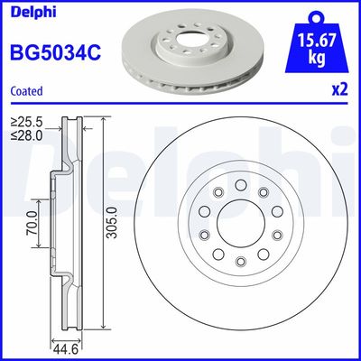 Brake Disc DELPHI BG5034C