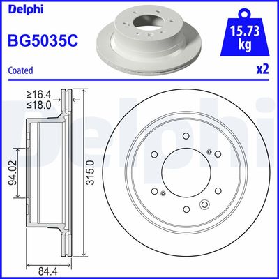 Brake Disc DELPHI BG5035C