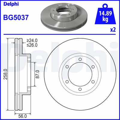 Brake Disc DELPHI BG5037