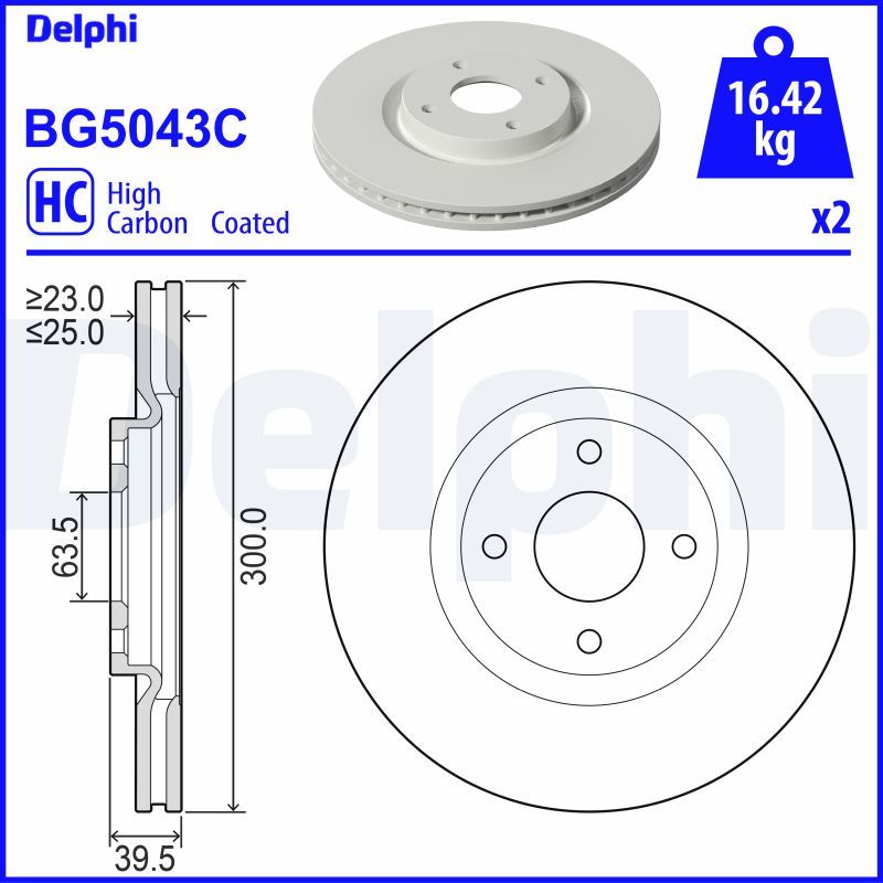 DELPHI BG5043C Brake Disc