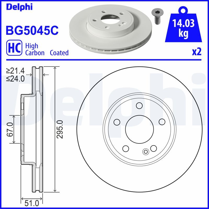 DELPHI BG5045C Brake Disc