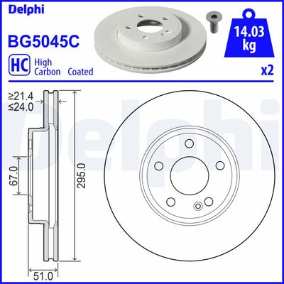 Brake Disc DELPHI BG5045C