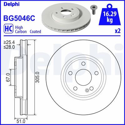 Brake Disc DELPHI BG5046C