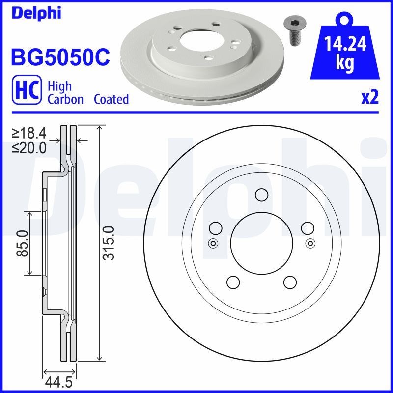 DELPHI BG5050C Brake Disc