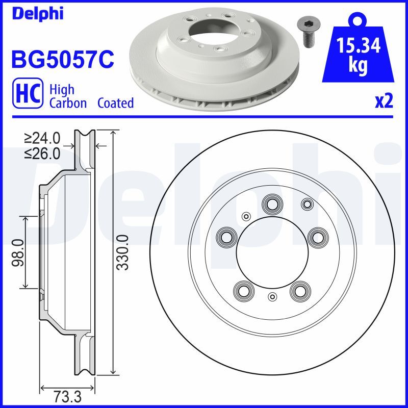 DELPHI BG5057C Brake Disc