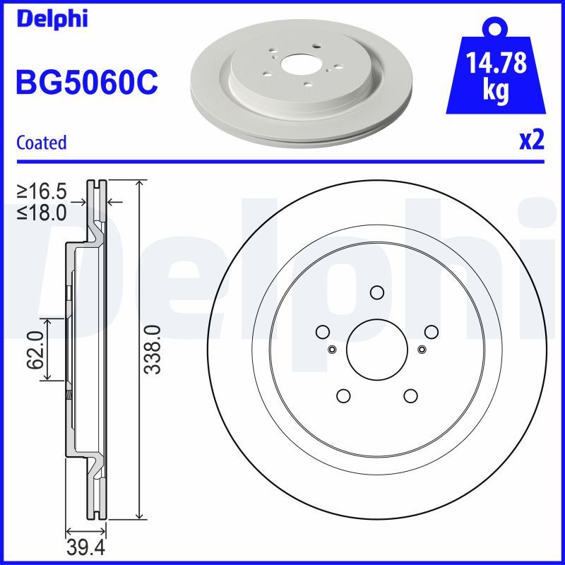 DELPHI BG5060C Brake Disc