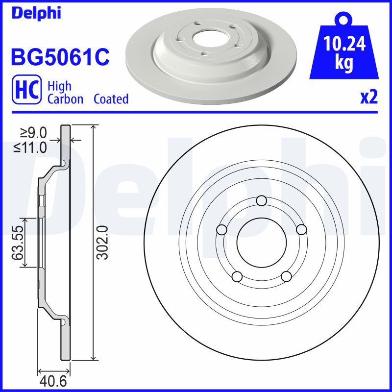 DELPHI BG5061C Brake Disc