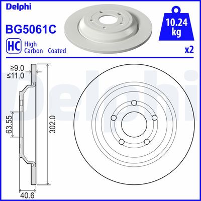 Brake Disc DELPHI BG5061C
