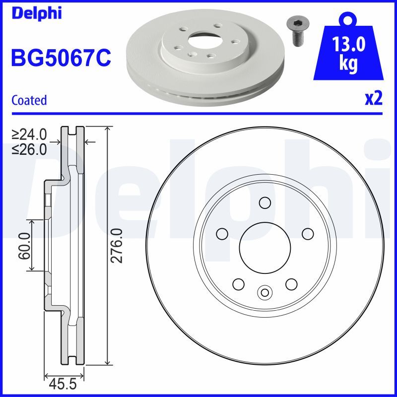 DELPHI BG5067C Brake Disc