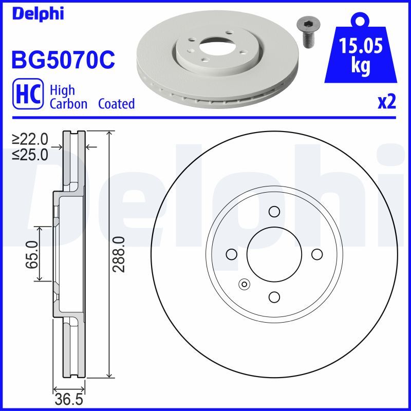 DELPHI BG5070C Brake Disc