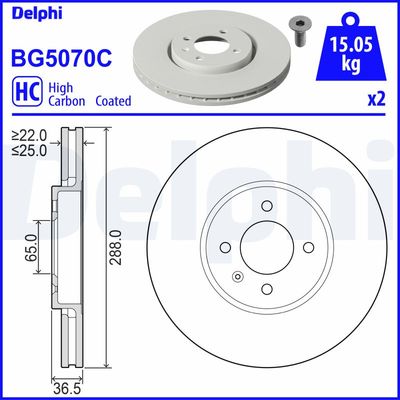 Brake Disc DELPHI BG5070C