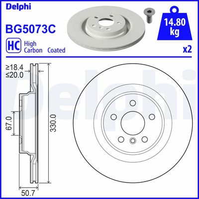 Brake Disc DELPHI BG5073C