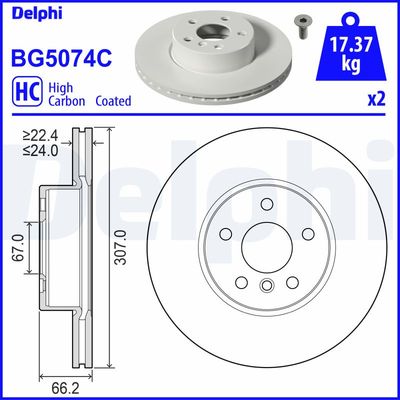 Brake Disc DELPHI BG5074C