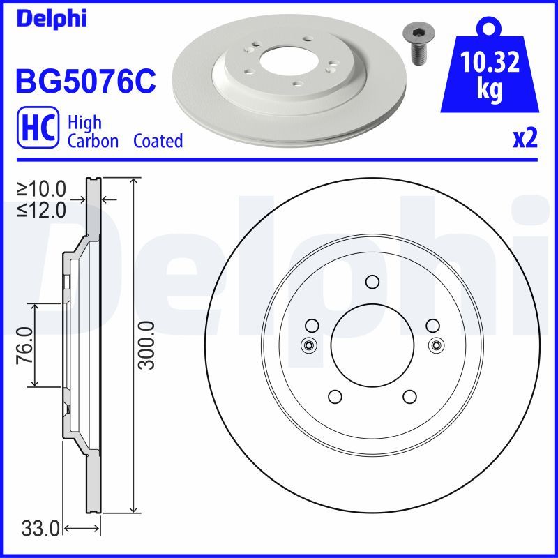 DELPHI BG5076C Brake Disc