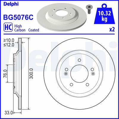 Brake Disc DELPHI BG5076C